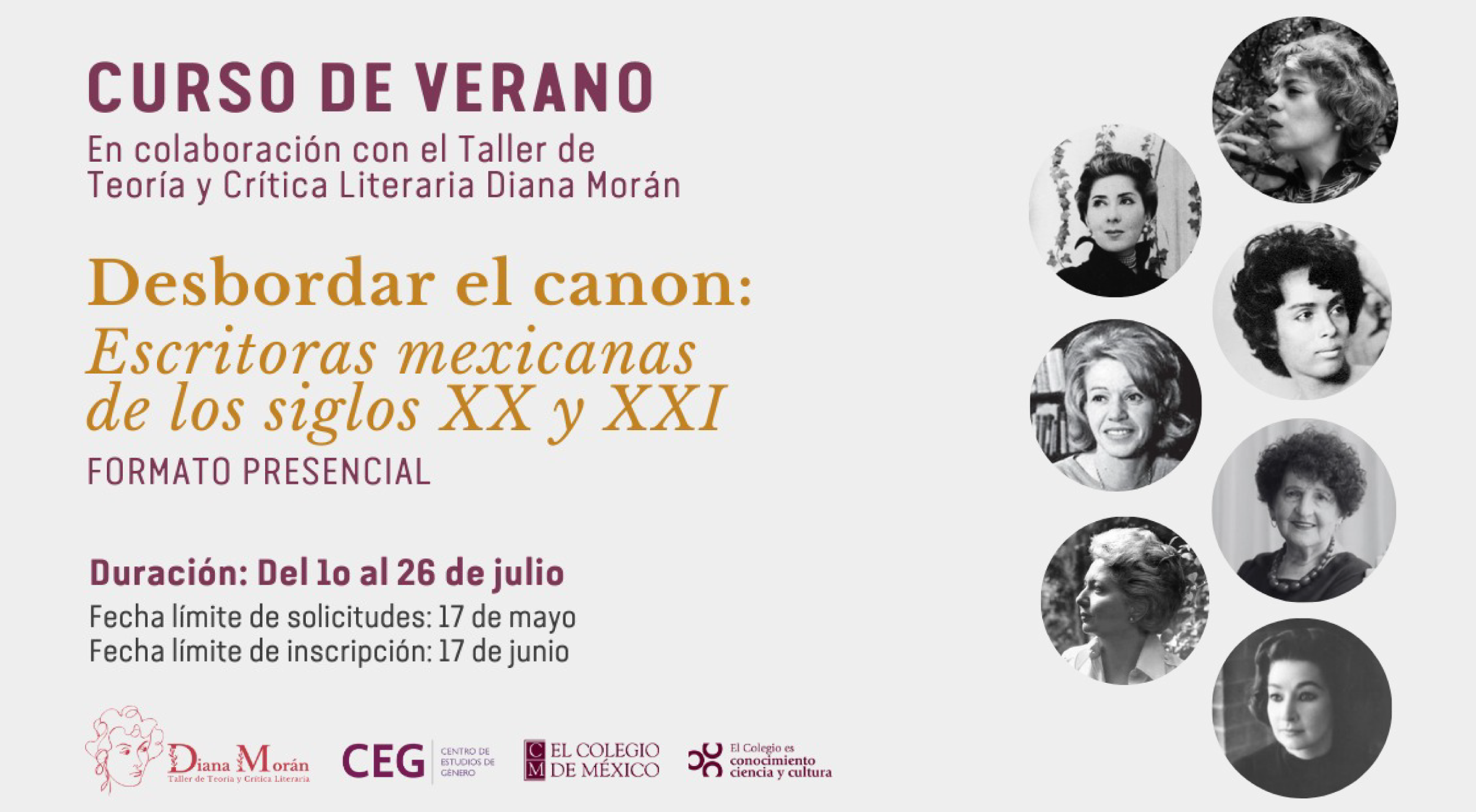 Curso de verano Desbordar el canon: Escritoras mexicanas de los siglos XX y XXI